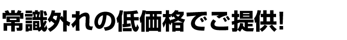 常識外れの低価格でご提供! 常識外れの低価格でご提供!